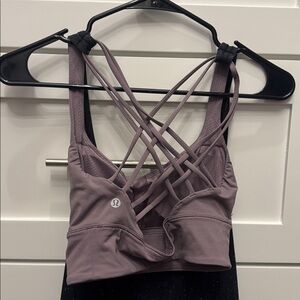 Black Speckled Lululemon 2 n 1 Strappy bra built in Tank Top SZ 6